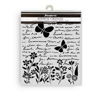 Stamperia - Thick Stencil for Scrapbooks, Albums, Cards, Bullet Journals, and More, Flexible Material, Easy to Clean, Perfect for Crafts and Gifting (Daisy Art, Letter and Butterfly)