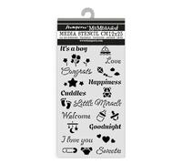 Stamperia - Thick Stencil for Scrapbooks, Albums, Cards, Bullet Journals, and More, Flexible Material, Easy to Clean, Perfect for Crafts and Gifting (Baby, Quotes)