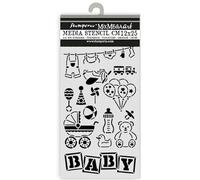 Stamperia - Thick Stencil for Scrapbooks, Albums, Cards, Bullet Journals, and More, Flexible Material, Easy to Clean, Perfect for Crafts and Gifting (Baby, Elements)