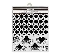 Stamperia - Thick Stencils for Scrapbooks, Albums, Cards, Bullet Journalling, and More, Flexible Material, Easy to Clean, Perfect for Hobbies, Crafts and Gifting (Master of Magic, Cards Pattern)