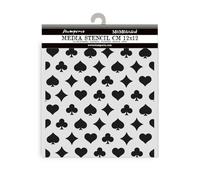 Stamperia - Thick Stencils for Scrapbooks, Albums, Cards, Bullet Journalling, and More, Flexible Material, Easy to Clean, Perfect for Hobbies, Crafts and Gifting (Alice in Christmas, Poker Cards)