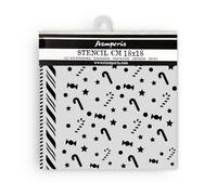 Stamperia - Thick Stencils for Scrapbooks, Albums, Cards, Bullet Journalling, and More, Flexible Material, Easy to Clean, Perfect for Hobbies, Crafts and Gifting (Candy Christmas, Candycanes Pattern)