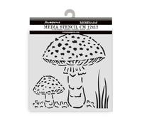 Stamperia - Thick Stencils for Scrapbooks, Albums, Cards, Bullet Journals, and More, Flexible Material, Easy to Clean, Perfect for Crafts and Gifting (Whispering Woods, Mushrooms)