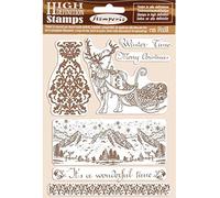 Stamperia Timbro Alta Definizione 14x18 cm-Winter Time, Multicolore, 10cm16.5cm, 3 unità