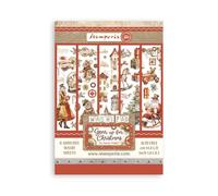 Stamperia - Washi Pad per scrapbook, album, carte, bullet journals, and more traslucido, Easy to Cut, Acid Free, Perfect for Hobbies, Crafts and Gifting (Gear up for Christmas) (A5) (8 fogli)