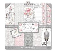 Stamperia Wedding Papierblock 10 Blätter doppelseitig Hochzeit, Papier, Nero, Bianco, 30 x 30