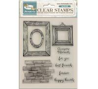 Stamperia WTK203 Acrylic Stamp, marrone/nero, 14 x 18 cm