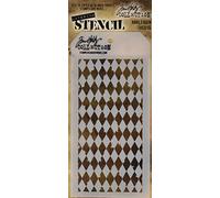 Stampers Anonymous Art Gone Wild - Stencil in plastica con arlecchino Tim Holtz, Bianco, 11,4 x 21,9 cm