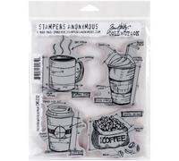 Stampers Anonymous Cling Mounted Stamp Fresh Brewed Blueprint 7 x 8.5