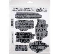 Stampers Anonymous Faded Type Tim Holtz Cling Stamp RBBR SFUMATO, Gomma, Tipo Sbiadito, Taglia unica