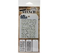 Stampers Anonymous MTS020 Tim Holtz Mini Layered Stencil Set, Multicolore, Confezione da 3