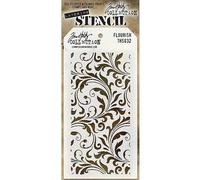 Stampers Anonymous THS-032 Tim Holtz Layered Flourish Stencil 4.125 x 8.5 White