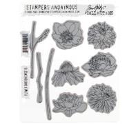 Stampers Anonymous Tim Holtz Cling Rubber Flower Garden Stamp Set 7 x 8.5"""" - CMS-215