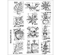 Stampers Anonymous Tim Holtz Cling Rubber Stamp Set 7 by 8.5-Inch Mi