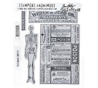 Stampers Anonymous Tim Holtz Cling Stamp Rubber Set 7 "" x 8,5 ", Velenoso