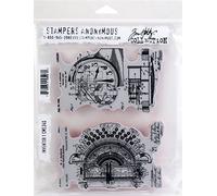 Stampers Anonymous Tim Holtz Cling Stamps 7"X8.5"-Inventor 1 RBBR Stamp Set, Altro, Taglia unica