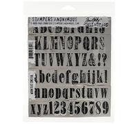 Stampers Anonymous Tim Holtz - Set di timbri Supporto Acrilico, timbri di Gomma Originali Caratteri rovinati Red