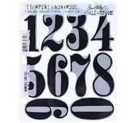 Stampers Anonymous Tim Holtz - Set di timbri Supporto Acrilico, timbri di Gomma Originali Numerico Red