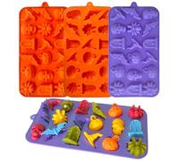 Stampi 3D in silicone per cioccolatini di Halloween, confezione da 4 stampi a forma di zucca, pipistrello, teschio, tomba, ragno, cappello da strega, per caramelle gommose, cubetti di ghiaccio