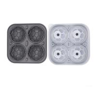 Stampi 3D per cubetti di ghiaccio con imbuto, vassoio in silicone a forma di pallone da calcio, per cocktail, whisky, bourbon, brandy, riutilizzabile, per feste, bar e casa (grigio calcio)