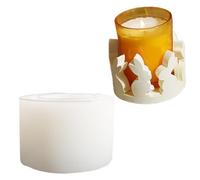 Stampi a forma di coniglietto per artigianato, stampo per candelabro, in silicone, per portacandele pasquali, graziosa casetta di coniglio, per cemento e resina di gesso
