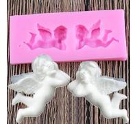 Stampi a forma di fiore in resina, 9,1 x 3,8 cm, a forma di ali d'angelo, in silicone, per cupcake, fondente, cioccolato, caramelle, argilla, sapone, candele, decorazioni per torte
