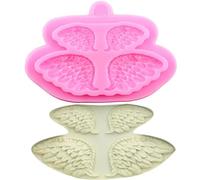 Stampi a forma di fiore in resina, a forma di ali d'angelo, in silicone, strumenti per decorare torte, torte, cupcake, cioccolato, caramelle, argilla, 12,2 x 8,2 cm