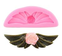 Stampi a forma di fiore in resina, a forma di ali d'angelo, in silicone, strumenti per decorare torte, torte, cupcake, cioccolato, caramelle, argilla, 9 x 3,4 cm