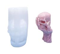 Stampi a forma di teschio di Halloween in resina epossidica in silicone per sapone decorazione di Halloween che rende il cioccolato sicuro per