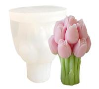 Stampi a lume di candela, bellissimi tulipani in silicone fiore stampo, tulipani in silicone bouquet stampi per candele che producono ornamenti per la decorazione domestica, stampo di fiori