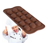 Stampi al cioccolato in silicone per cioccolato con 15 cavità, riutilizzabili per fare ghiaccioli, per fare dolcetti commestibili dolci natalizi biscotti torta compleanno