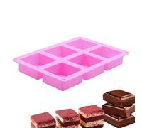 Stampi al cioccolato in silicone, stampo in silicone per cioccolato con 6 cavità per cuocere, utensili da pasticceria quadrati antiaderenti per argilla, sapone, resina, gesso, e cupcake