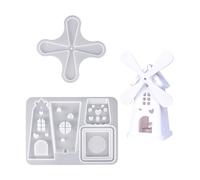 Stampi artistici in silicone per candelieri in resina epossidica stampi rotanti a forma di mulino a vento stampi per portacandele in silicone texture