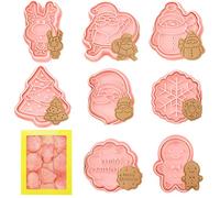 Stampi Biscotti Natale, 8 Pezzi Formine Biscotti Natale 3D, DIY Forme Biscotti Natale, Tagliabiscotti Natale per DIY Biscotti Biscotto Dolci Torta, Formine per Biscotti Natalizi