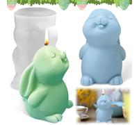 Stampi Candele, Stampo in Silicone per Coniglio Pasquale, 3D Stampo Silicone Coniglio, Stampi per Candele Coniglietto di Pasqua, per Torte,Cioccolato, Sapone, Cera di soia, Regali di Pasqua