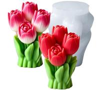 stampi candele tulipani stampi in silicone per resina fiori forme candele silicone stampi per candele formine di silicone per candele cale per Torta Cioccolato Sapone Candela Ice Cube