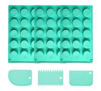 Stampi Cilindrici Da 3 Pezzi E Raschietti In Plastica Da 3 Pezzi, Utensili Da Forno, Stampi In Silicone Per Preparare Torte, Cioccolatini, Cubetti Di Ghiaccio E Dessert