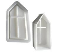 Stampi da chiesa, stampo in resina della chiesa - Stampo in gesso per la casa della Chiesa, Portacandele Casa della Chiesa Ornamenti Stampo in silicone Cemento Argilla Epossidica Resina
