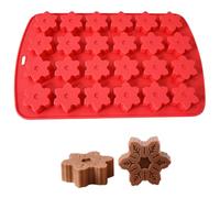 Stampi da fiocchi di neve silicone, stampi di silicone di Natale a 24 cavity simpatico fiocchi di neve ornamenti antiaderenti flessibili per cubetti di ghiaccio al cioccolato cioccolato caramelle fai