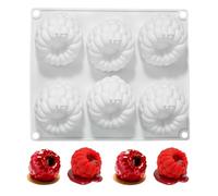 Stampi da forno in silicone 3D per alimenti, con simulazione di frutta, riutilizzabili, per torte, cioccolato, gelatina, gelati e pasticceria creativa (1 pezzo/6 cavità)