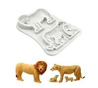 Stampi da forno in silicone a forma di animali della giungla, flessibile, per alimenti, argilla, resina, ceramica, caramelle, fondente, caramelle, cioccolato, sapone