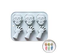 Stampi da forno per Halloween Fingers Morte Cuore umano Cervello Stampi in silicone Stampi per budino di caramelle al cioccolato Stampo per cubetti di ghiaccio Vassoio per torte Decorazioni