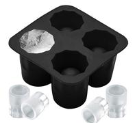 Stampi da tiro in silicone, stampo in vetro a tiro silicone, 4 cavità stampo di vetro di ghiaccio rotondo, tazza di cioccolato antiaderente riutilizzabile con 1 oz ciascuno per il whisky da cockta