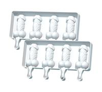 Stampi di ghiaccioli novità, 2pcs a 4 Cavity Silicone a Forma di Pene per Feste Adulte