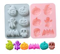 Stampi di Halloween 2 pezzi, 6 cavità in silicone per caramelle Jello