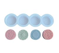 Stampi di sapone - base di sapone per la produzione di sapone | Forniture per la saponetta | 4 cavità fiori di stampa diversa stampo di fiori perfetti per la produzione, biscotto al cioccolato torta f