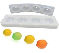 Stampi for Ghiaccioli di Ghiaccio, Food Grade Estate 4 Buche Vivid Limone Frutta Stampo for Cubetti di Ghiaccio 3D Mousse Stampi for Torte for Gelati Cioccolatini Utensili da Cucina 2 Pezzi Stampi (Co