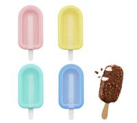 Stampi Ghiaccioli in Silicone, Stampo Per Gelato, Set 4 Colori Per Gelato e Mini Ghiaccioli con Bastoncino e Coperchio