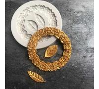 Stampi in resina, 6,8 x 6,8 cm, a forma di fiore, foglie, fondente, decorazione torte, cioccolatini, caramelle
