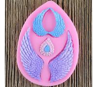 Stampi in resina a forma di fiore, 10,4 x 7,5 cm, a forma di ali d'angelo, in silicone, per cupcake, fondente, torte, cioccolato, pasta di gomma, caramelle, argilla